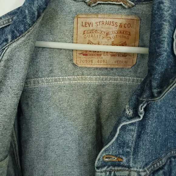 Vintage Levis Big E Type 3 Denim Trucker Jean Jacket Med Made in USA Medium Wash - Picture 7 of 16